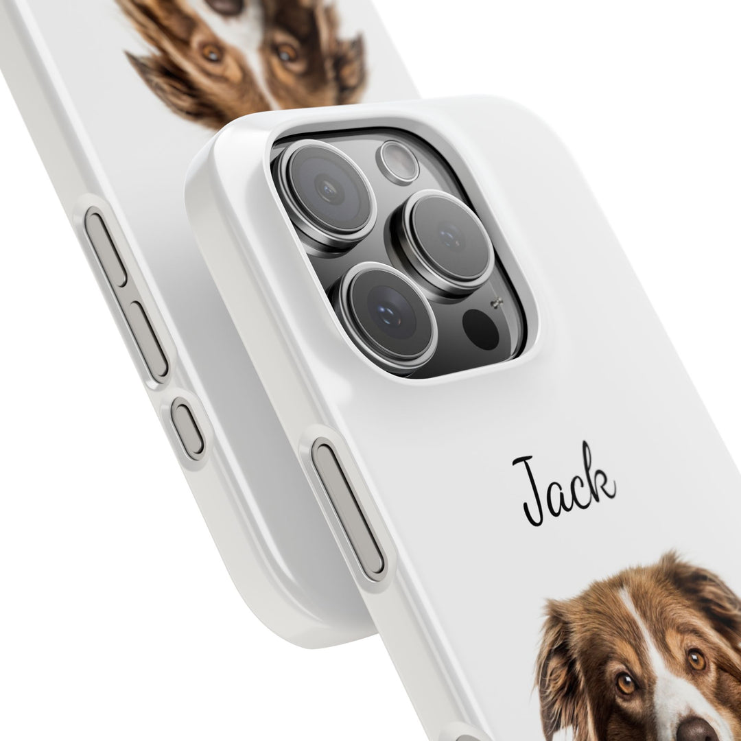 Slim Custom Personalized Pet Phone Cases Dog Phone Cases Cat Phone Cases for Iphone 16, 15, 14, 13, 12, 11, 8, 7 Custom Name Personalized Phone Case - Studio40ParkLane