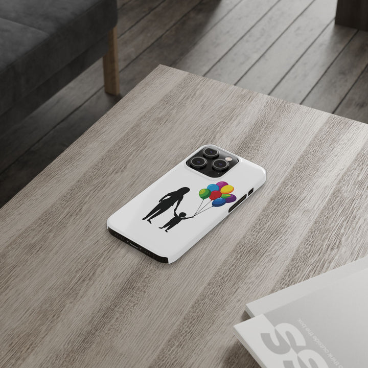 Slim Mother Child Balloons Gift for Her Cute Phone Cases for Iphone 16 Pro Max | iPhone 15 Case | iPhone 15 Pro Max Case, Iphone 14, 13, 12, 11, 10, 8, 7 - Studio40ParkLane