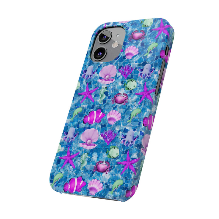 Slim Cute Phone Cases for Iphone - | iPhone 15 Case | iPhone 15 Pro Max Case, Iphone 14 Case, Iphone 14 Pro Max, Iphone 13, Blue Pink Under Sea - Studio40ParkLane