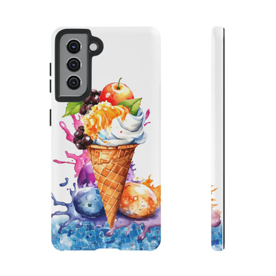 Impact Resistant, Summer Ice Cream Cone, Cute Phone Cases for Samsung S24, S23, S22, S21, IPhone 15 pro Iphone 14 pro Iphone 13 IPhone 12 Iphone 11