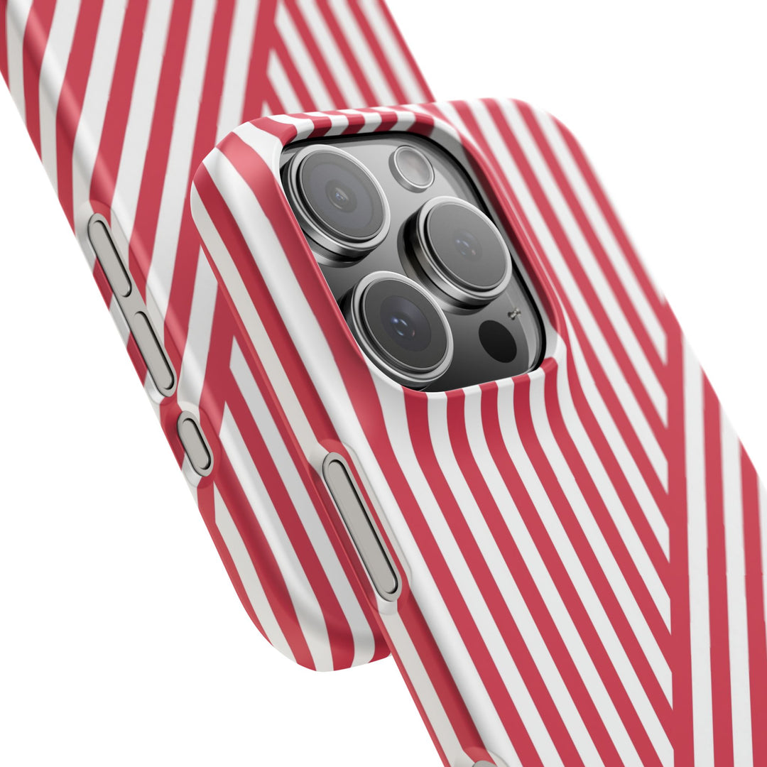 Aesthetic Winterberry Red Stripes Cute Phone Case Sleek Snap - For iPhone 17 Pro Max iPhone 16 Pro iPhone 15 Iphone 14 Plus 13 Pro 12 11 10 Gift - Studio40ParkLane
