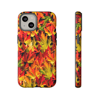 Fall Leaves Impact Resistant, Cute Phone Cases for Samsung S24, S23, S22, S21, IPhone 15 pro Iphone 14 pro Iphone 13 IPhone 12 Iphone 11