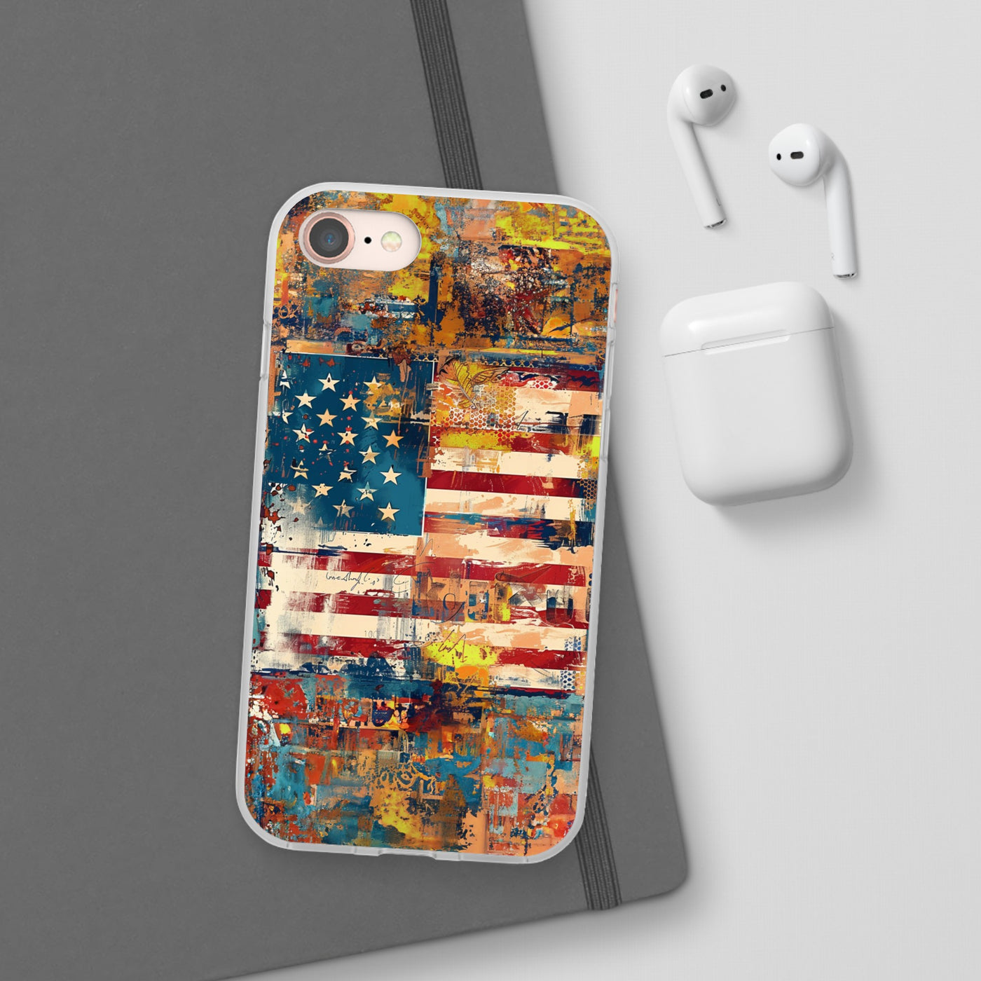 Cute Flexi Phone Cases, US Flag Abstract, Compatible with Samsung Galaxy S23, Samsung S22, Samsung S21, Samsung S20, Galaxy S20 Ultra