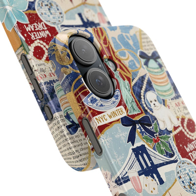 Slim New York Winter Coquette Collage Cute Phone Case for Iphone 16 - | iPhone 15 Pro Max Case | iPhone 14 Case Iphone 13 12 11 10 9 8 7 X - Studio40ParkLane