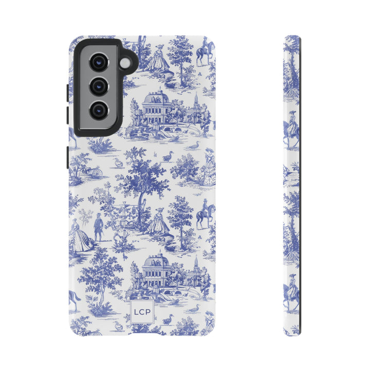 Personalized Custom French Toile Tough Cute Phone Case For Apple iPhone 18, 17, 16, 15 14, Pro Max, Samsung Galaxy S26, S25, S24 Plus Ultra