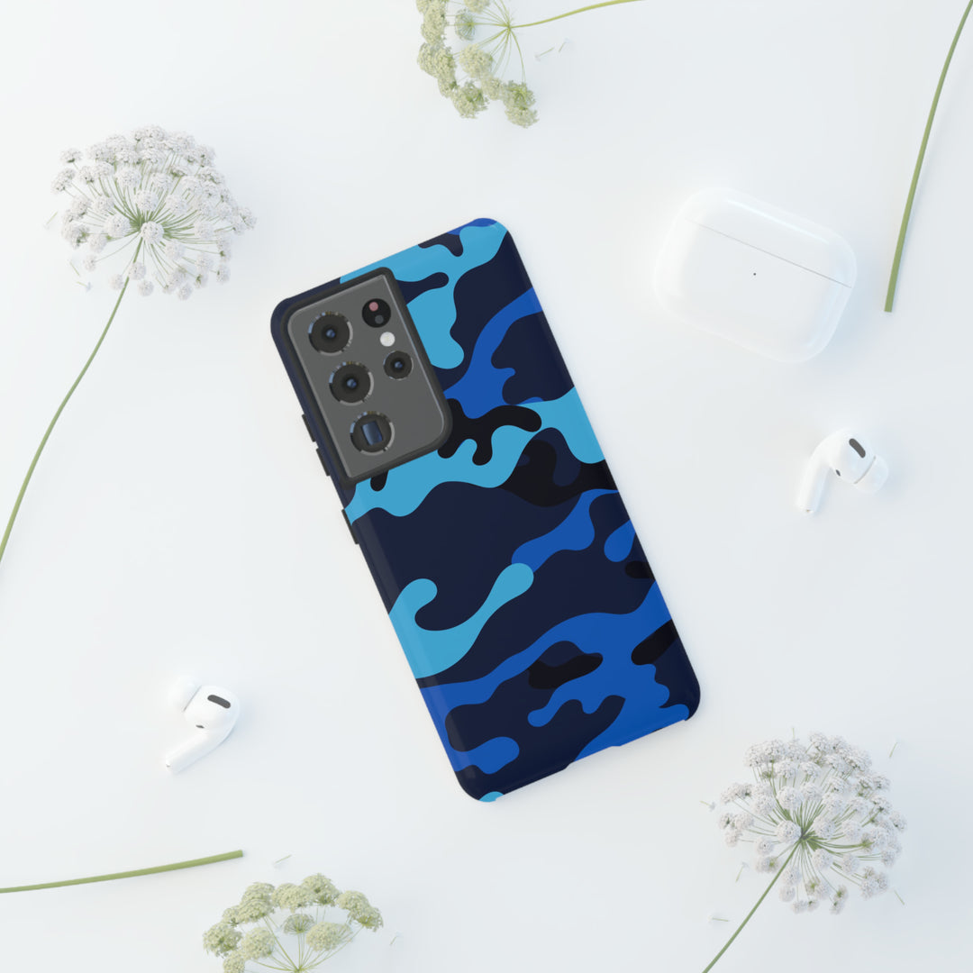 Cute Samsung Phone Case | Aesthetic Samsung Phone Case | Galaxy S23, S22, S21, S20 | Blue Camouflage, Protective Phone Case - Studio40ParkLane