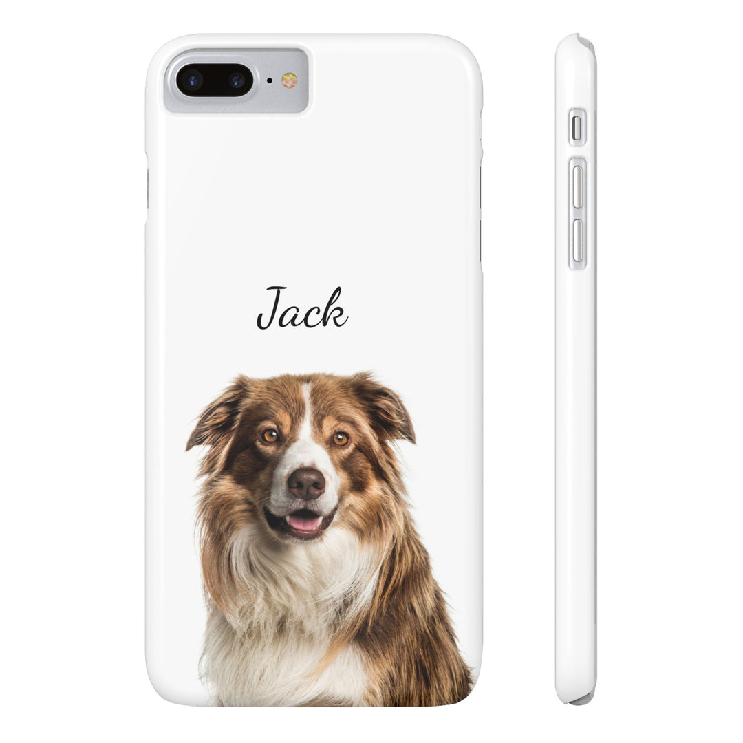 Slim Custom Personalized Pet Phone Cases Dog Phone Cases Cat Phone Cases for Iphone 16, 15, 14, 13, 12, 11, 8, 7 Custom Name Personalized Phone Case - Studio40ParkLane