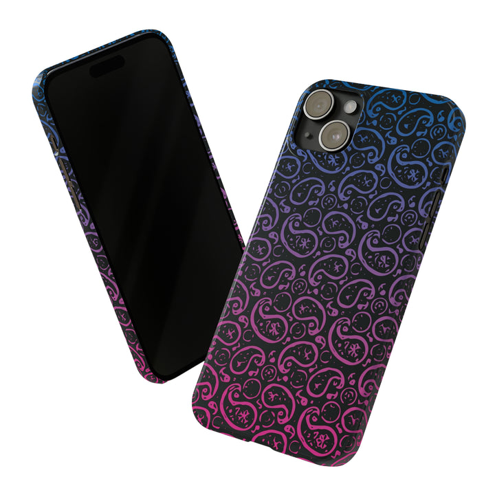 Slim Cute Phone Cases for Iphone - | iPhone 15 Case | iPhone 15 Pro Max Case, Iphone 14 Case, Iphone 14 Pro Max, Iphone 13, Paisley Blue Pink Black - Studio40ParkLane