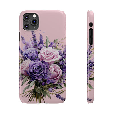 Slim Lavender Bouquet Flowers Cute Phone Cases for Iphone 16 Pro Max | iPhone 15 Case | iPhone 15 Pro Max Case, Iphone 14, Iphone 14 Pro Max, Iphone 13 12 11 8 7