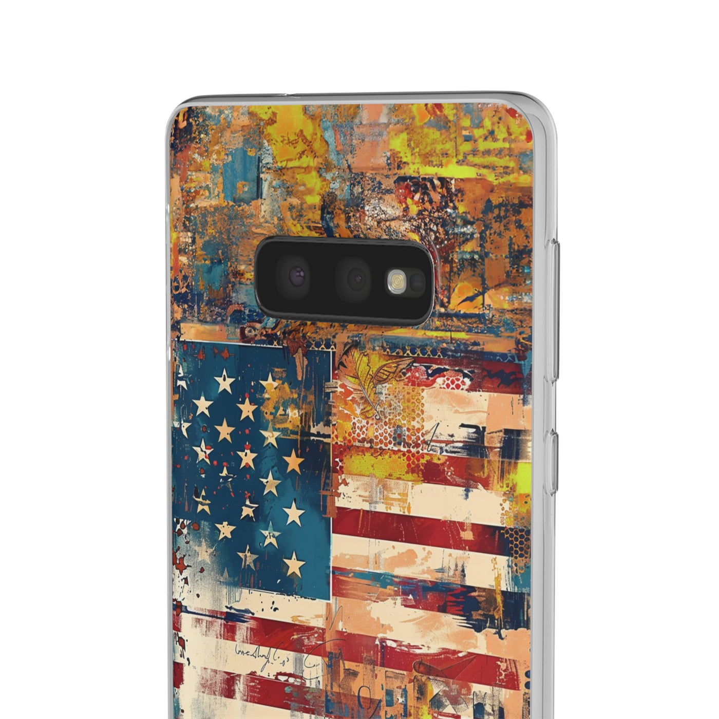 Cute Flexi Phone Cases, US Flag Abstract, Compatible with Samsung Galaxy S23, Samsung S22, Samsung S21, Samsung S20, Galaxy S20 Ultra