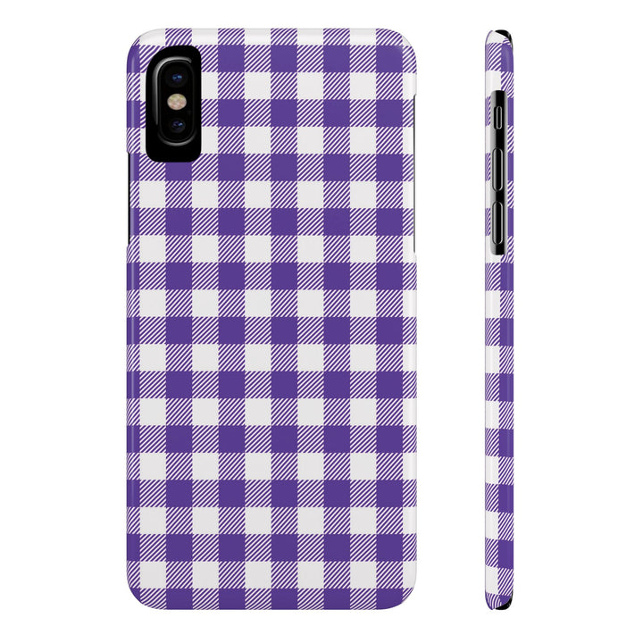 Slim Purple Gingham Gift for Her Cute Phone Cases for Iphone 16 Pro Max | iPhone 15 Case | iPhone 15 Pro Max Case, Iphone 14, 13, 12, 11, 10, 8, 7 - Studio40ParkLane