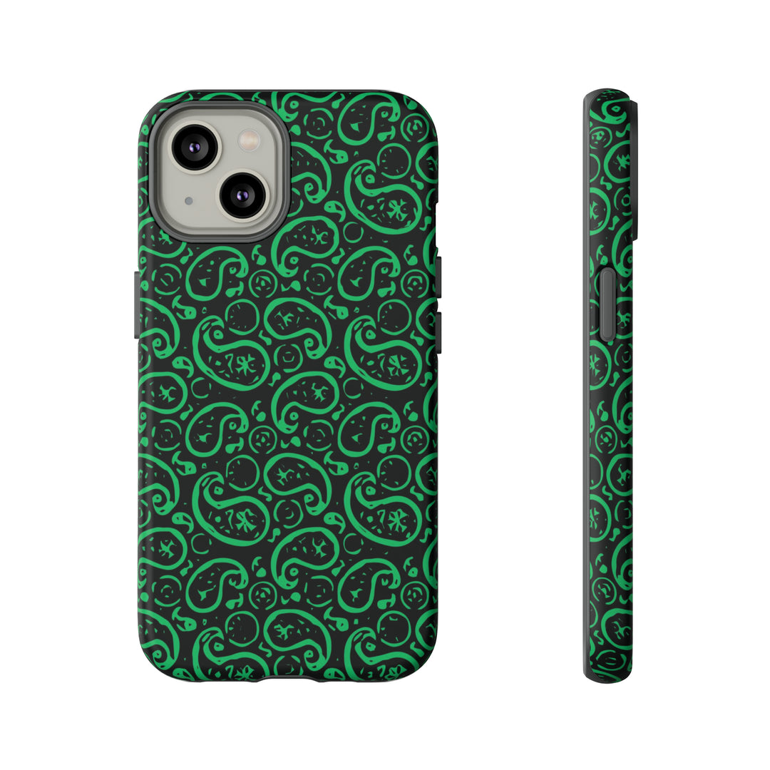 Cute IPhone Case | iPhone 15 Case | iPhone 15 Pro Max Case, Iphone 14 Case, Iphone 14 Pro Max Case IPhone Case for Art Lovers, Paisley Green - Studio40ParkLane