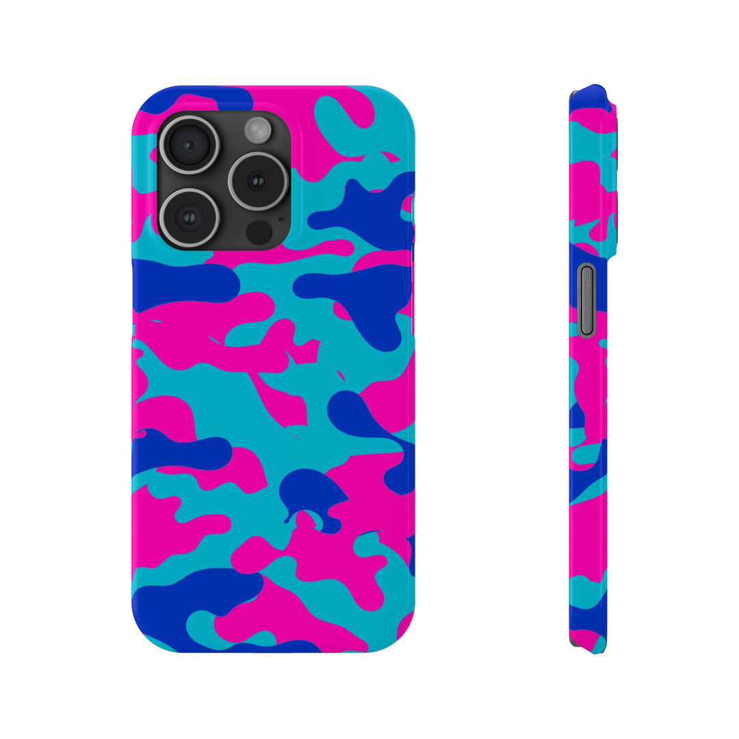 Slim Cute Phone Cases for Iphone - | iPhone 15 Case | iPhone 15 Pro Max Case, Iphone 14 Case, Iphone 14 Pro Max, Iphone 13, Blue Pink Camouflage - Studio40ParkLane