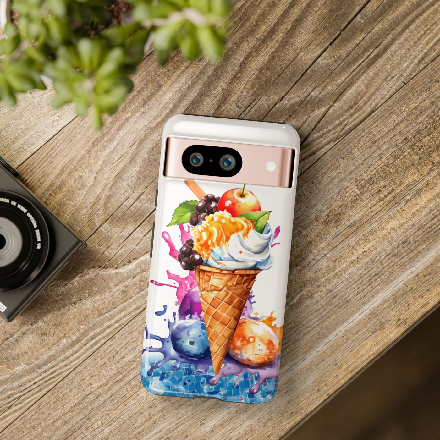 Impact Resistant, Summer Ice Cream Cone, Cute Phone Cases for Samsung S24, S23, S22, S21, IPhone 15 pro Iphone 14 pro Iphone 13 IPhone 12 Iphone 11