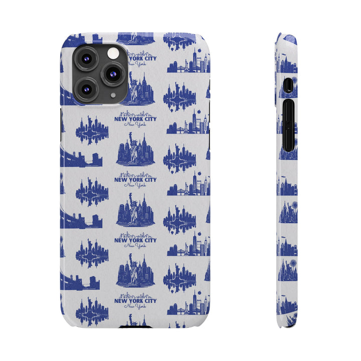 Slim New York Skyline Blue Collage Coquette Gift for Her Cute Phone Cases for Iphone 16 Pro Max | iPhone 15 Case | iPhone 15 Pro Max Case, Iphone 14, Iphone 14 Pro Max, Iphone 13 12 11 8 7 - Studio40ParkLane