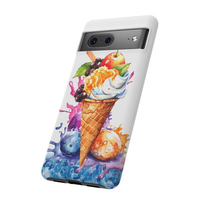 Impact Resistant, Summer Ice Cream Cone, Cute Phone Cases for Samsung S24, S23, S22, S21, IPhone 15 pro Iphone 14 pro Iphone 13 IPhone 12 Iphone 11