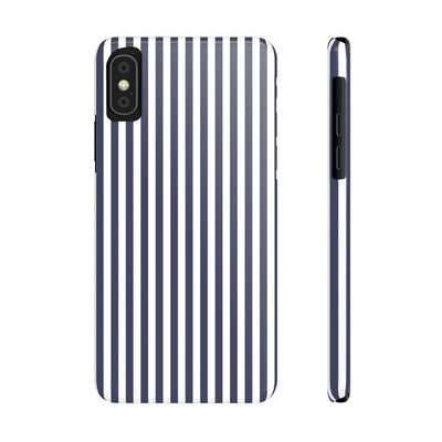 Slim Navy Blue Striped Cute Phone Case for Iphone 16 - | iPhone 15 Pro Max Case | iPhone 14 Case Iphone 13 12 11 10 9 8 7 XS X Gift for Her - Studio40ParkLane