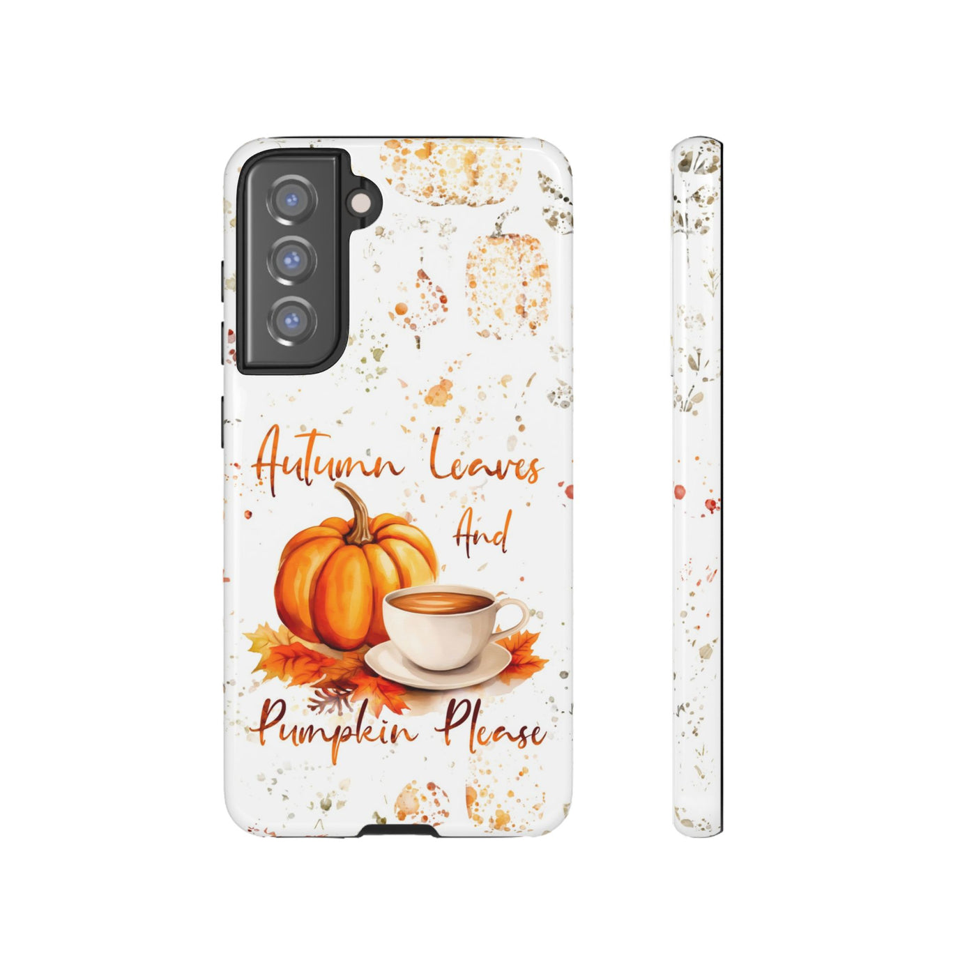 Impact Resistant, Fall Leaves Pumpkin Pie, Cute Phone Cases for Samsung S24, S23, S22, S21, IPhone 15 pro Iphone 14 pro Iphone 13 IPhone 12 Iphone 11