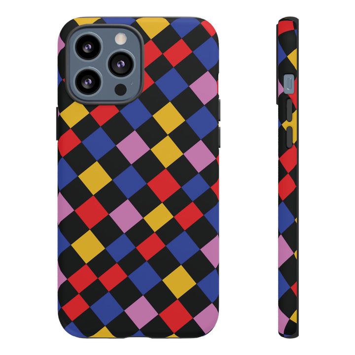 Aesthetic Tough Colorful Checkerboard Phone Case Premium - For iPhone 17 Pro Max iPhone 16 Pro iPhone 15 Iphone 14 Plus 13 Pro 12 11 10 XR - Studio40ParkLane