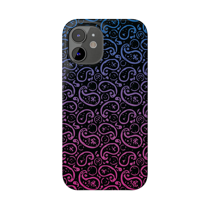 Slim Cute Phone Cases for Iphone - | iPhone 15 Case | iPhone 15 Pro Max Case, Iphone 14 Case, Iphone 14 Pro Max, Iphone 13, Paisley Blue Pink Black - Studio40ParkLane