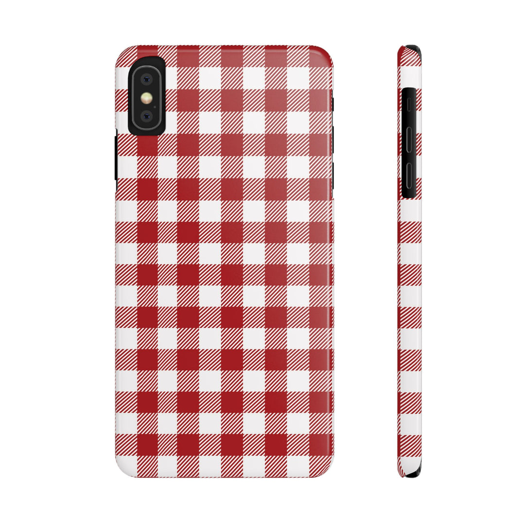 Slim Red Gingham Gift for Her Cute Phone Cases for Iphone 16 Pro Max | iPhone 15 Case | iPhone 15 Pro Max Case, Iphone 14, 13, 12, 11, 10, 8, 7 - Studio40ParkLane
