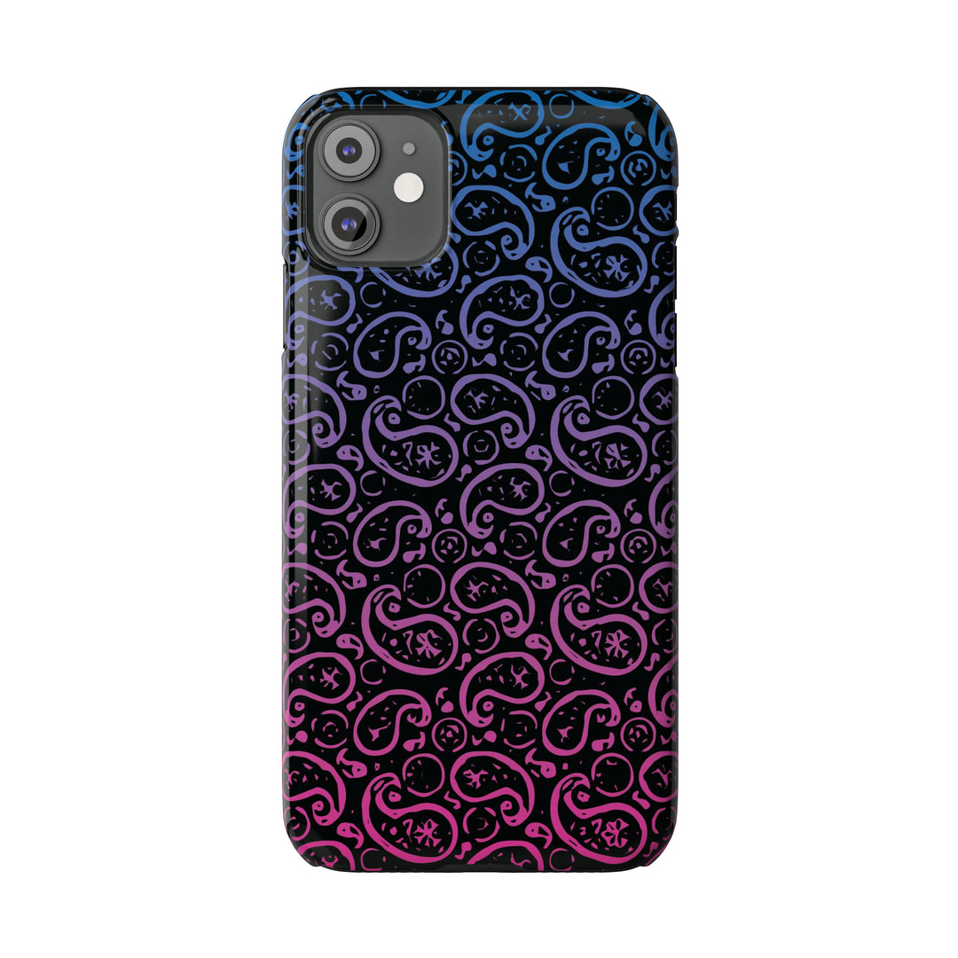 Slim Cute Phone Cases for Iphone - | iPhone 15 Case | iPhone 15 Pro Max Case, Iphone 14 Case, Iphone 14 Pro Max, Iphone 13, Paisley Blue Pink Black - Studio40ParkLane