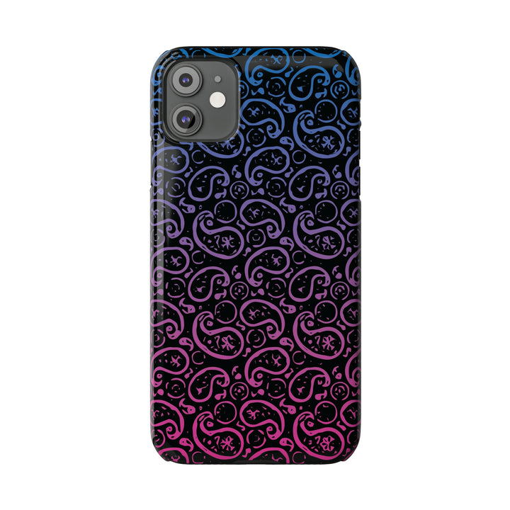 Slim Cute Phone Cases for Iphone - | iPhone 15 Case | iPhone 15 Pro Max Case, Iphone 14 Case, Iphone 14 Pro Max, Iphone 13, Paisley Blue Pink Black - Studio40ParkLane