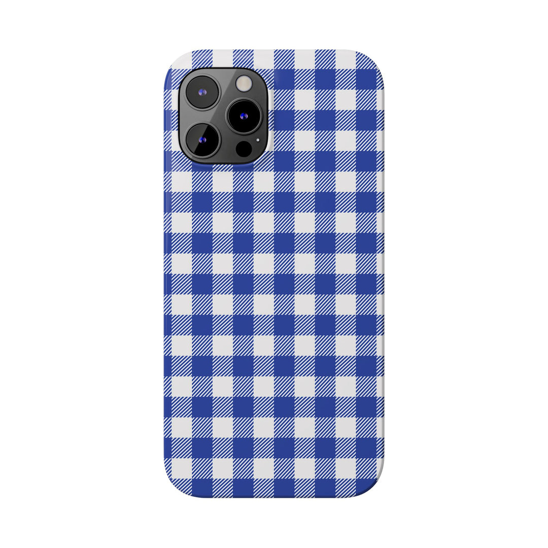 Slim Blue Gingham Gift for Her Cute Phone Cases for Iphone 16 Pro Max | iPhone 15 Case | iPhone 15 Pro Max Case, Iphone 14, 13, 12, 11, 10, 8, 7 - Studio40ParkLane