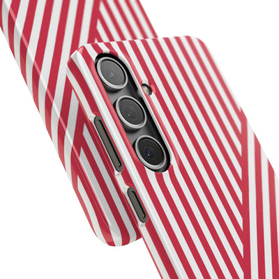 Aesthetic Winterberry Red Stripes Cute Phone Case Sleek Snap - For iPhone 17 Pro Max iPhone 16 Pro iPhone 15 Iphone 14 Plus 13 Pro 12 11 10 Gift - Studio40ParkLane