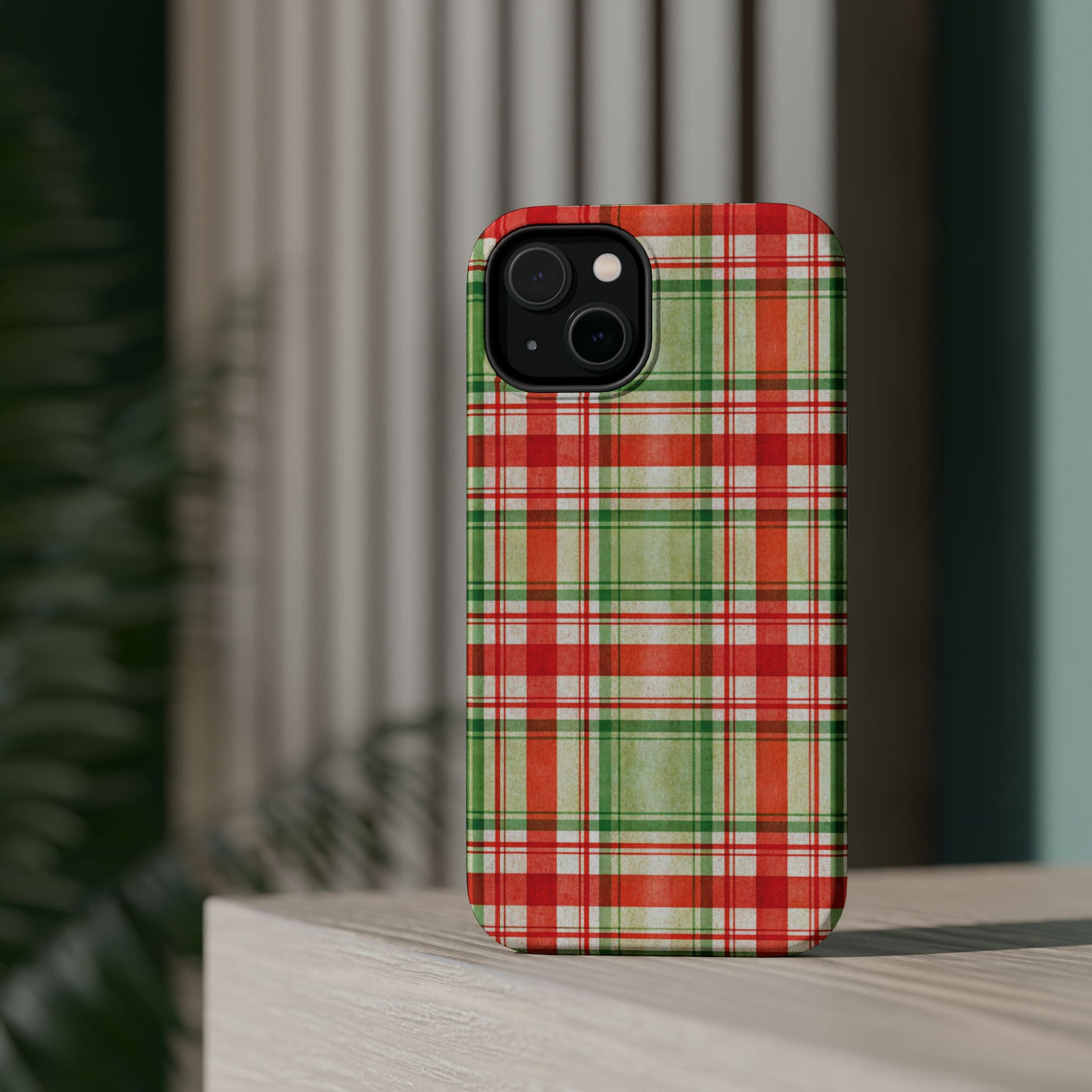 Aesthetic Tough Magsafe Red Green Checkered Phone Case - For iPhone 17 Pro Max iPhone 16 Pro iPhone 15 Iphone 14 Plus 13 Pro 12 11 10 - Studio40ParkLane
