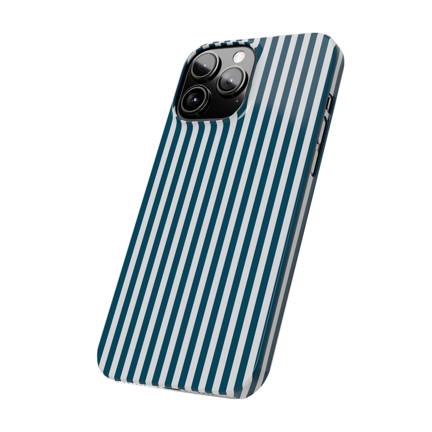 Slim Teal Blue Striped Cute Phone Case for Iphone 16 - | iPhone 15 Pro Max Case | iPhone 14 Case Iphone 13 12 11 10 9 8 7 X XS Gift for Her - Studio40ParkLane