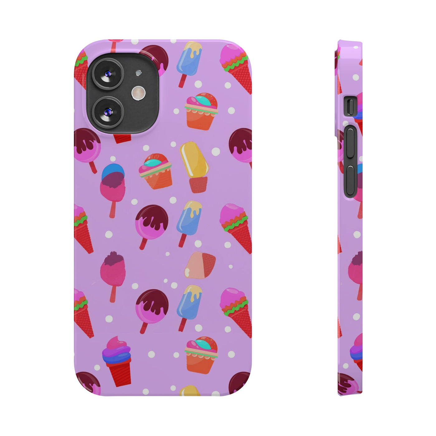 Slim Cute iPhone Cases - | iPhone 15 Case | iPhone 15 Pro Max Case, Iphone 14 Case, Iphone 14 Pro Max, Iphone 13, Summer Ice-cream Pink