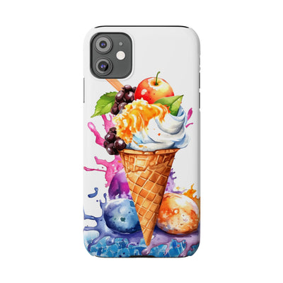 Slim Summer Ice Cream Cone Slim Cute Phone Cases for Iphone  | iPhone 15 Case | iPhone 15 Pro Max Case, Iphone 14, Iphone 14 Pro Max, Iphone 13