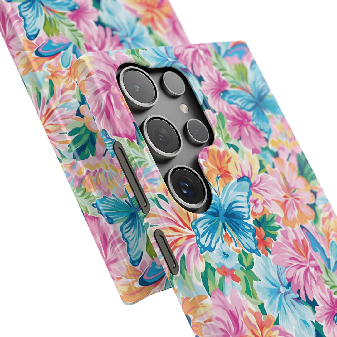 Sleek Snap Butterflies Flowers Cute Phone Case for iPhone 16 15 14 13 12 11 X Xs Max Xr Pro Plus Samsung Galaxy S24 S23 S22 S21 S20 Ultra