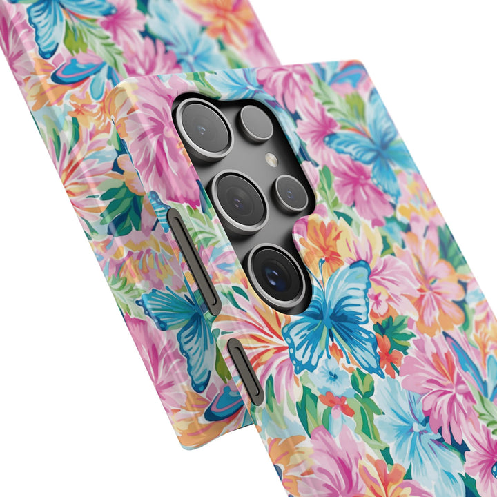 Sleek Snap Butterflies Flowers Cute Phone Case for iPhone 16 15 14 13 12 11 X Xs Max Xr Pro Plus Samsung Galaxy S24 S23 S22 S21 S20 Ultra