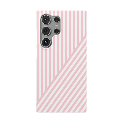 Aesthetic Sweet Pink Stripes Cute Phone Case Sleek Snap - For iPhone 17 Pro Max iPhone 16 Pro iPhone 15 Iphone 14 Plus 13 Pro 12 11 10 Gift