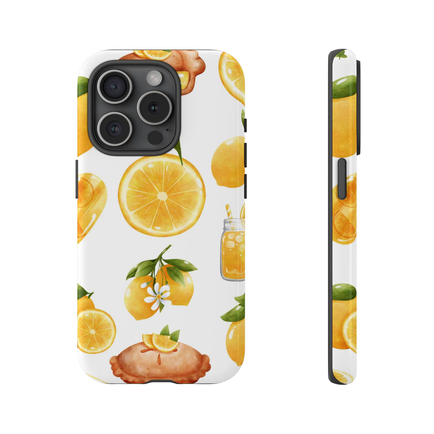 Impact Resistant, Lemon Fruit Pie, Cute Phone Cases for Samsung S24, S23, S22, S21, IPhone 15 pro Iphone 14 pro Iphone 13 IPhone 12 Iphone 11