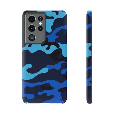 Cute Samsung Phone Case | Aesthetic Samsung Phone Case | Galaxy S23, S22, S21, S20 | Blue Camouflage, Protective Phone Case