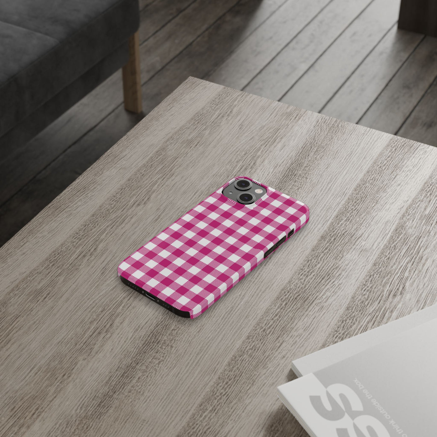 Slim Pink Gingham Gift for Her Cute Phone Cases for Iphone 16 Pro Max | iPhone 15 Case | iPhone 15 Pro Max Case, Iphone 14, 13, 12, 11, 10, 8, 7