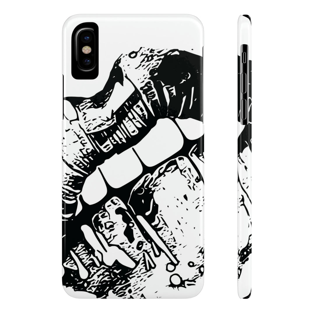 Slim Cute Phone Cases for Iphone - | iPhone 15 Case | iPhone 15 Pro Max Case, Iphone 14 Case, Iphone 14 Pro Max, Iphone 13, Smile Lips Black and White - Studio40ParkLane