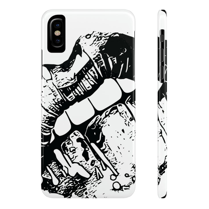 Slim Cute Phone Cases for Iphone - | iPhone 15 Case | iPhone 15 Pro Max Case, Iphone 14 Case, Iphone 14 Pro Max, Iphone 13, Smile Lips Black and White - Studio40ParkLane