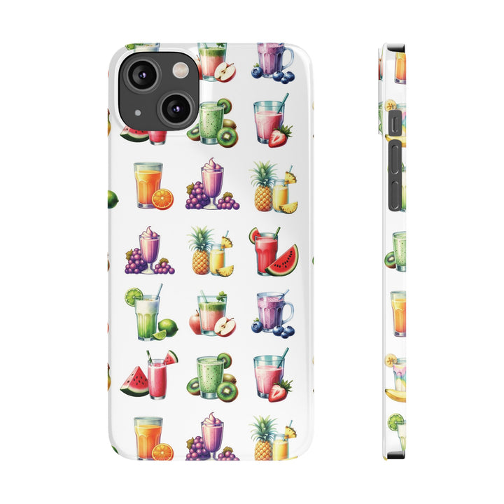 Slim Cute Phone Cases for Iphone - | iPhone 15 Case | iPhone 15 Pro Max Case, Iphone 14 Case, Iphone 14 Pro Max, Iphone 13, Tropical Summer Fruit Cocktail - Studio40ParkLane