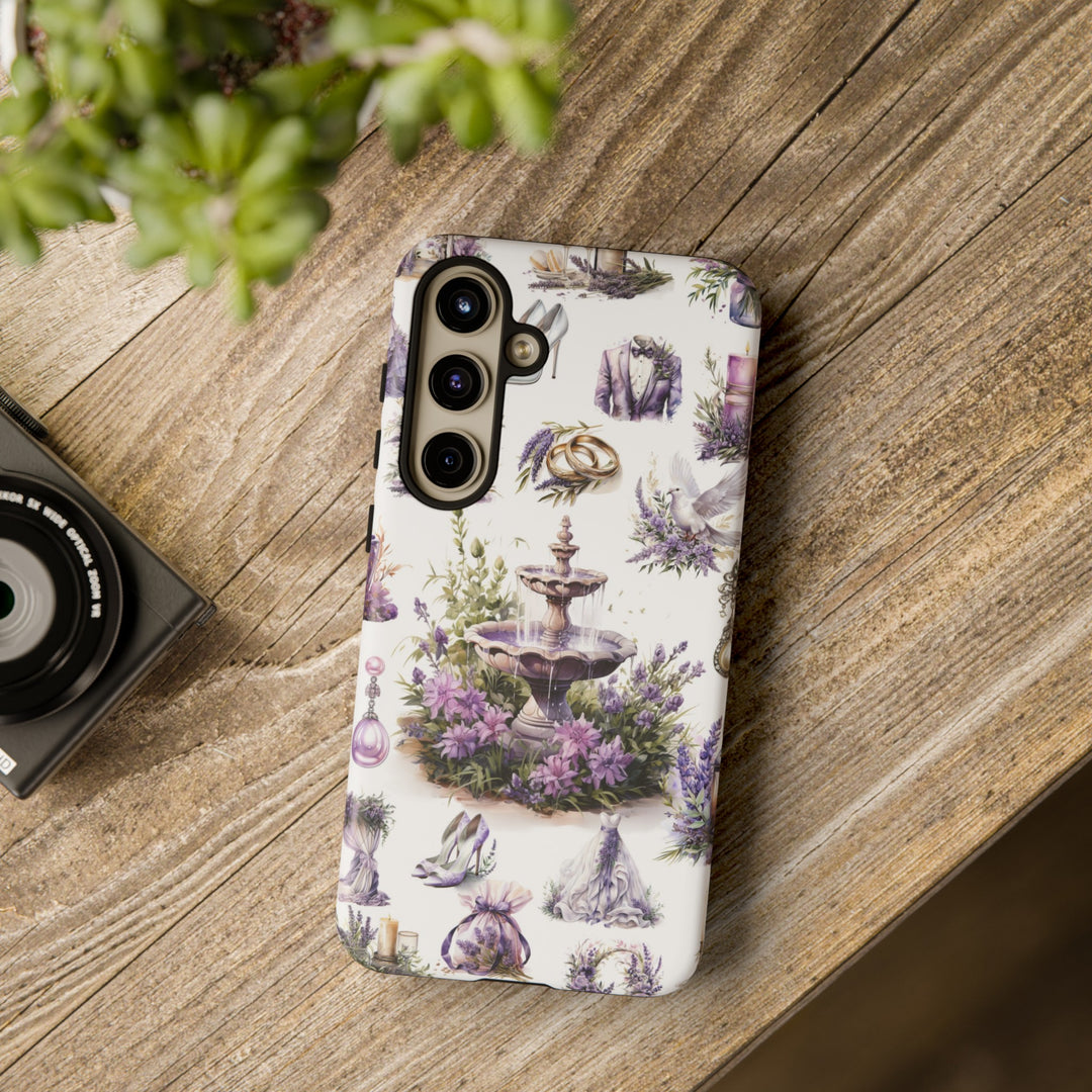 Impact Resistant, Lavender Wedding, Cute Phone Cases for Samsung S24, S23, S22, S21, IPhone 15 pro Iphone 14 pro Iphone 13 IPhone 12 Iphone 11 - Studio40ParkLane