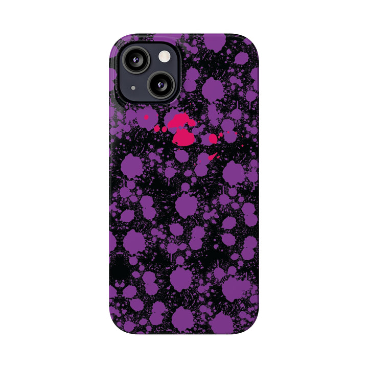 Slim Cute Phone Cases for Iphone - | iPhone 15 Case | iPhone 15 Pro Max Case, Iphone 14 Case, Iphone 14 Pro Max, Iphone 13, Purple Pink Paint Blots Splash - Studio40ParkLane