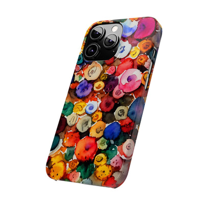 Slim Cute Phone Cases for Iphone  | iPhone 15 Case | iPhone 15 Pro Max Case, Iphone 14, Iphone 14 Pro Max, Iphone 13, Colorful Buttons Abstract