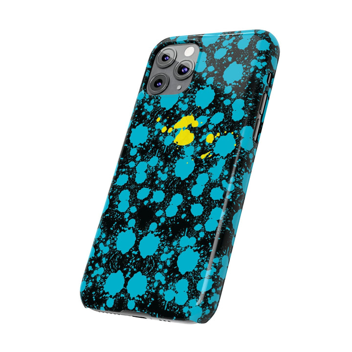 Slim Cute Phone Cases for Iphone - | iPhone 15 Case | iPhone 15 Pro Max Case, Iphone 14 Case, Iphone 14 Pro Max, Iphone 13, Paint Splash Blue Yellow - Studio40ParkLane