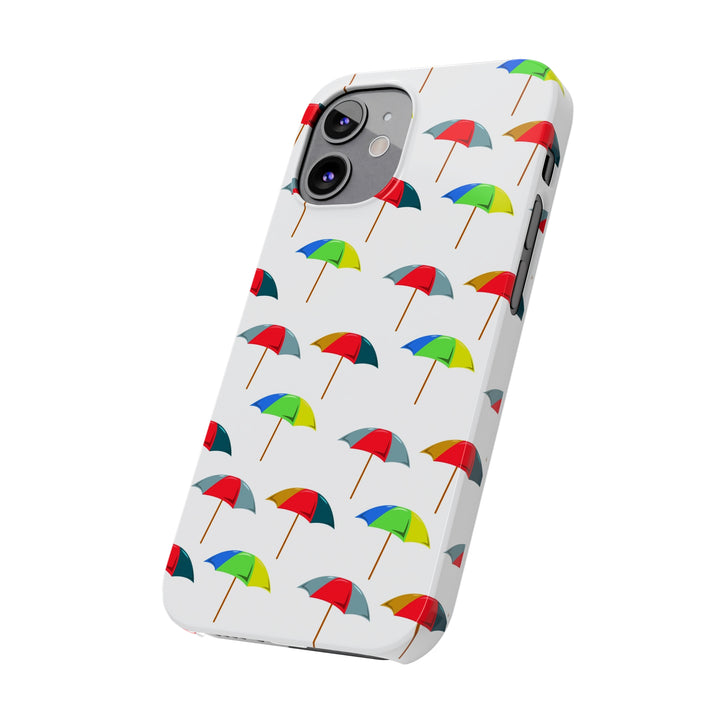 Slim Cute Phone Cases for Iphone - | iPhone 15 Case | iPhone 15 Pro Max Case, Iphone 14 Case, Iphone 14 Pro Max, Iphone 13, Colorful Beach Parasol - Studio40ParkLane