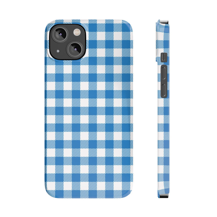 Slim Blue Gingham Gift for Her Cute Phone Cases for Iphone 16 Pro Max | iPhone 15 Case | iPhone 15 Pro Max Case, Iphone 14, 13, 12, 11, 10, 8, 7 - Studio40ParkLane