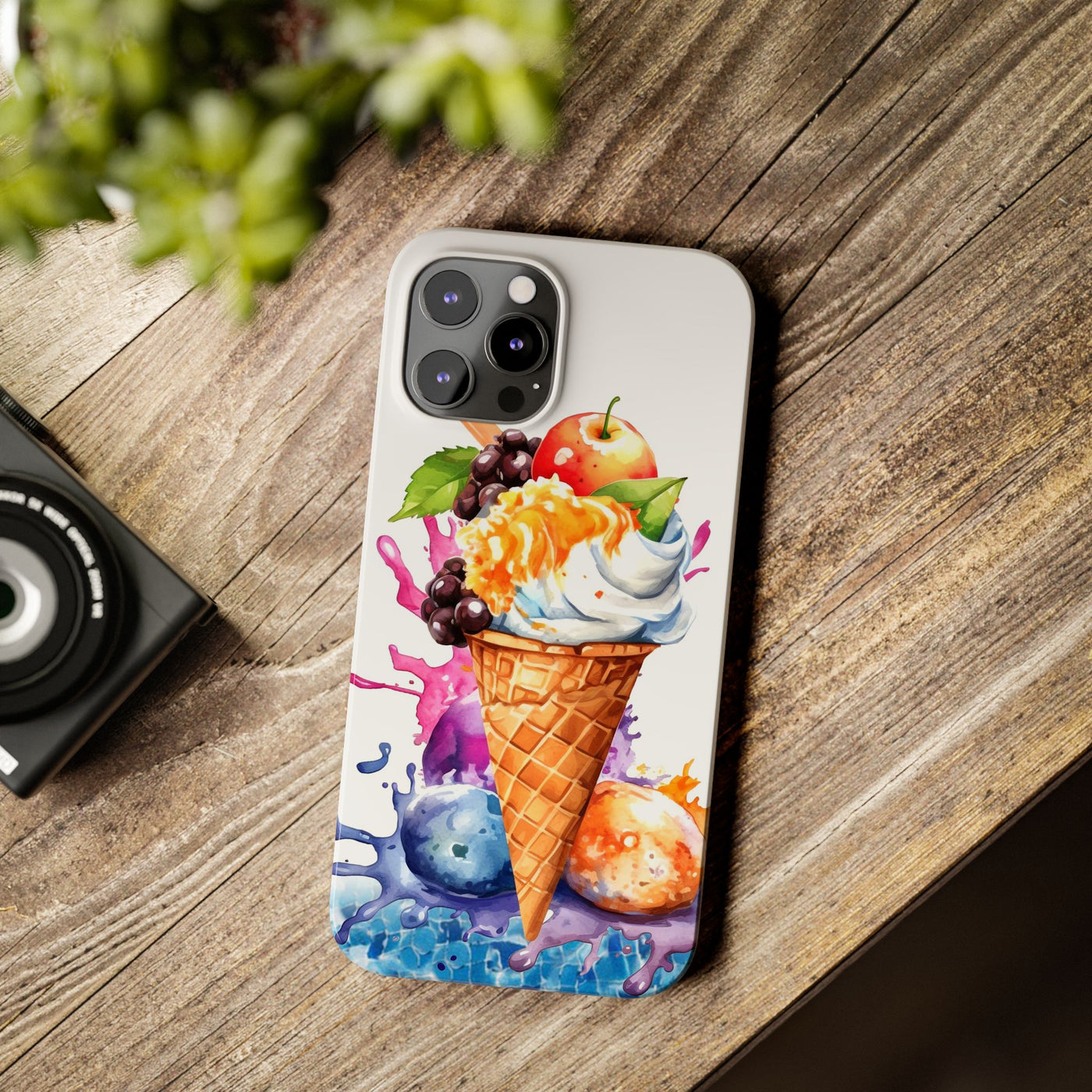 Summer Ice Cream Cone Slim Cute Phone Cases for Iphone  | iPhone 15 Case | iPhone 15 Pro Max Case, Iphone 14, Iphone 14 Pro Max, Iphone 13