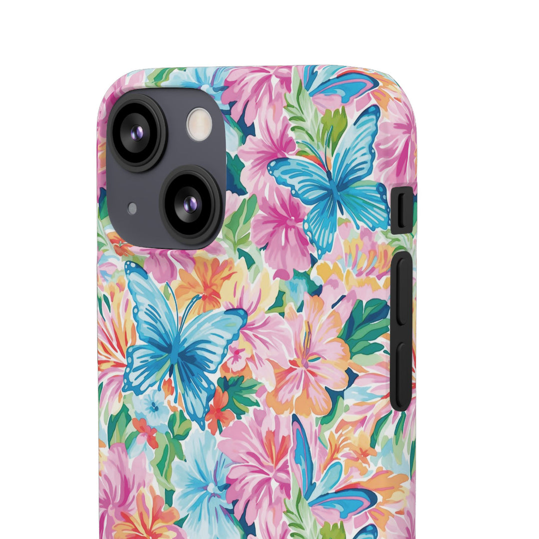 Sleek Snap Butterflies Flowers Cute Phone Case for iPhone 16 15 14 13 12 11 X Xs Max Xr Pro Plus Samsung Galaxy S24 S23 S22 S21 S20 Ultra